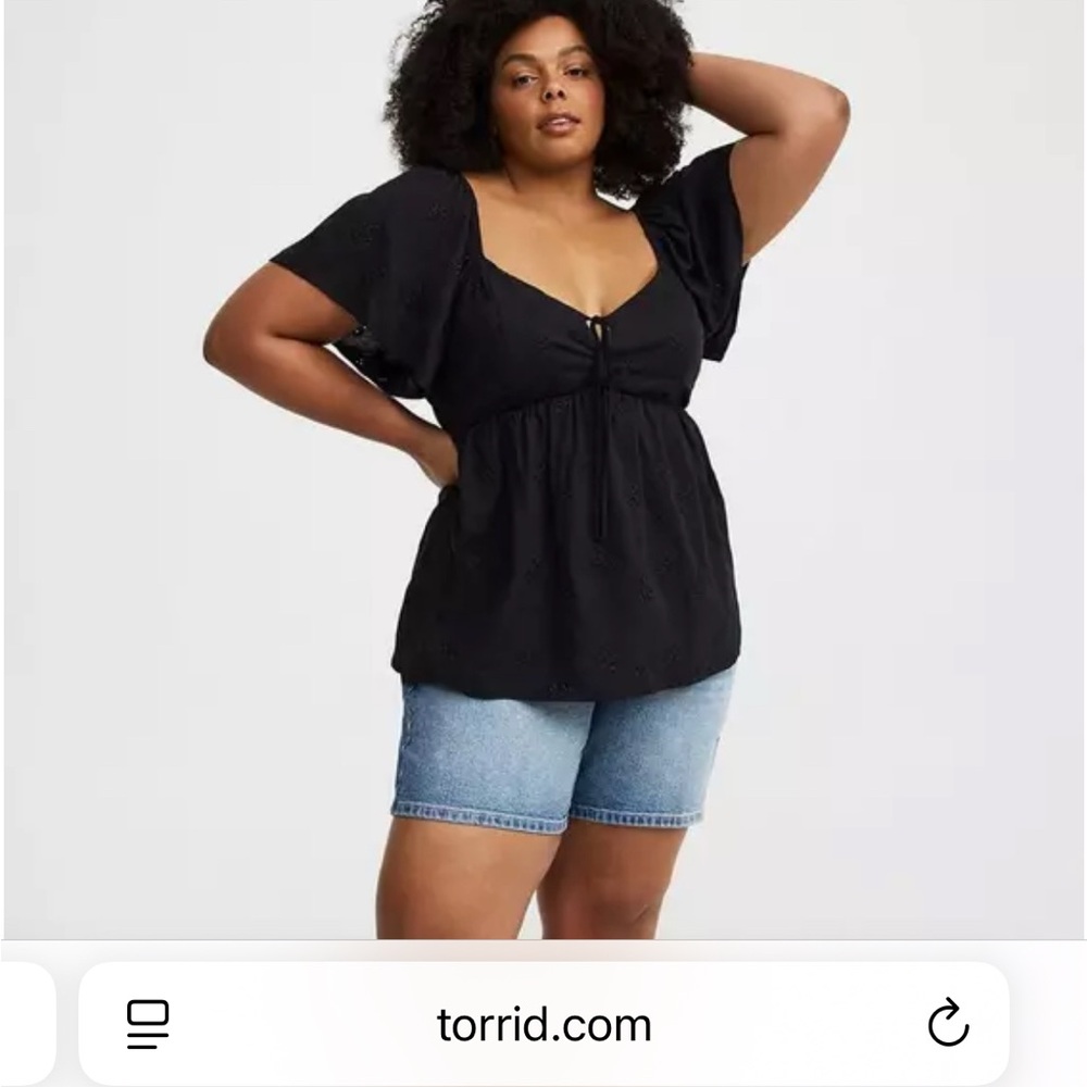 Torrid Deep Black Peplum Top